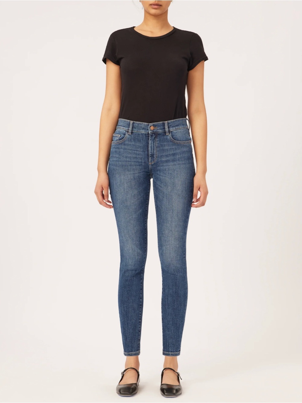 DL1961 Florence 34” Mid Rise Instasculpt Skinny Jeans Distressed Women’s Size 23
